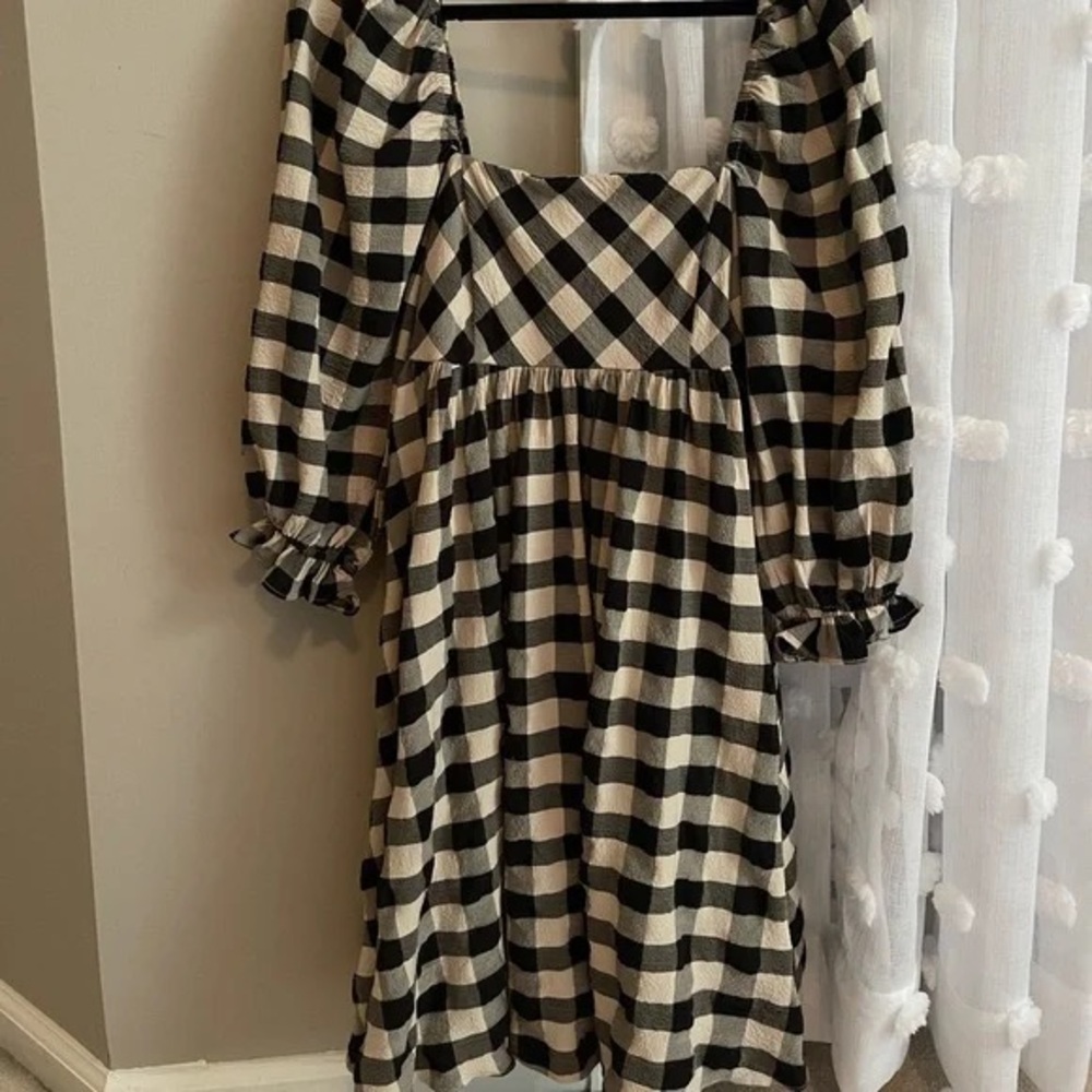 Checkered Black and White Dress